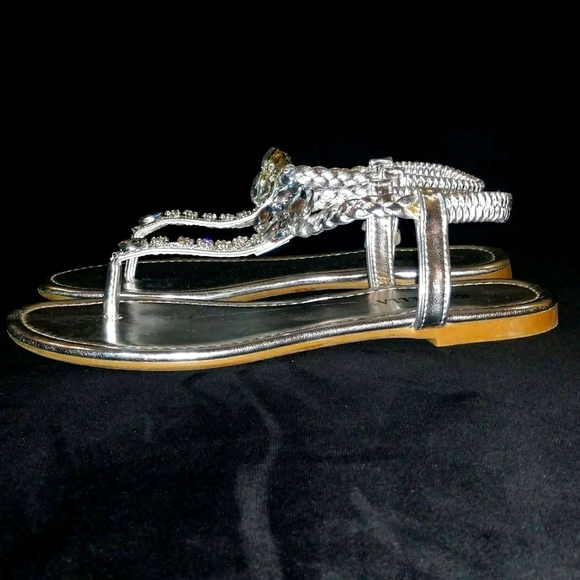 Silver Rhinestone Sandals - Picture 4 of 5